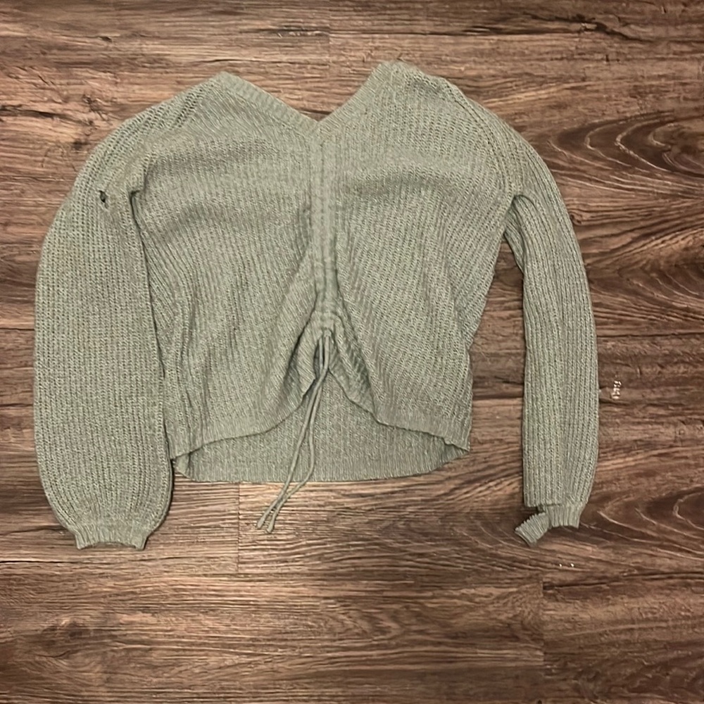 Teal off shoulder sweater